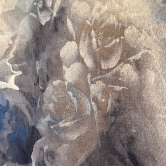 Cream Women’s Blouse M Royal Navy Blue Long Sleeves - Picture 9 of 15